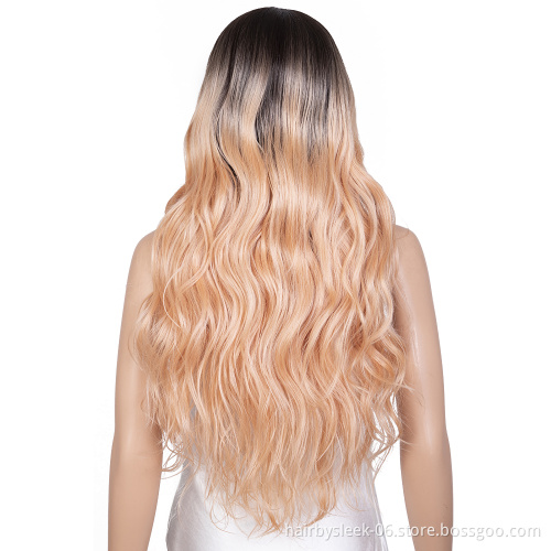 Rebecca Easy 360 Synthetic Lace Front Wig Long Straight or Layered Body Wave Grey blue black color Heat resistant Synthetic Hair
